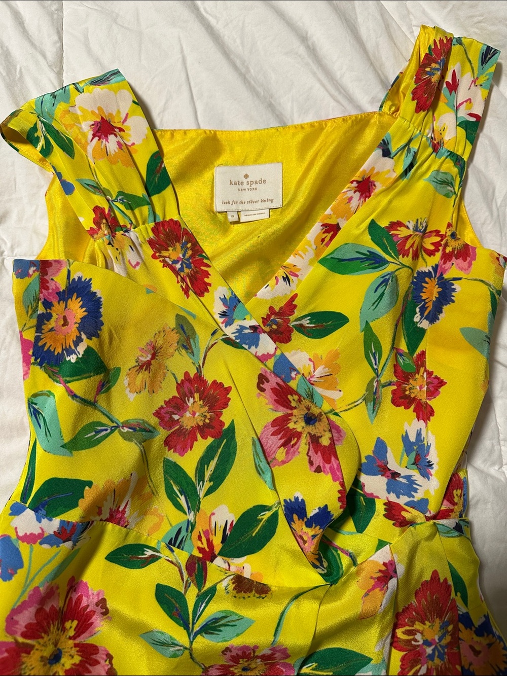 kate spade Yellow One-Shoulder Floral Dress